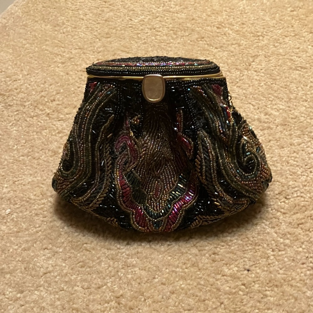 Elegant Multicolor Beaded Clutch